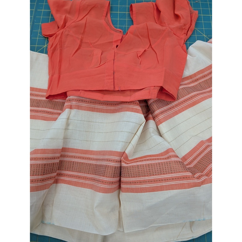 Cotton? Saree & Top for Crafting Sewing Quilting Upcycled Projects Unwearable